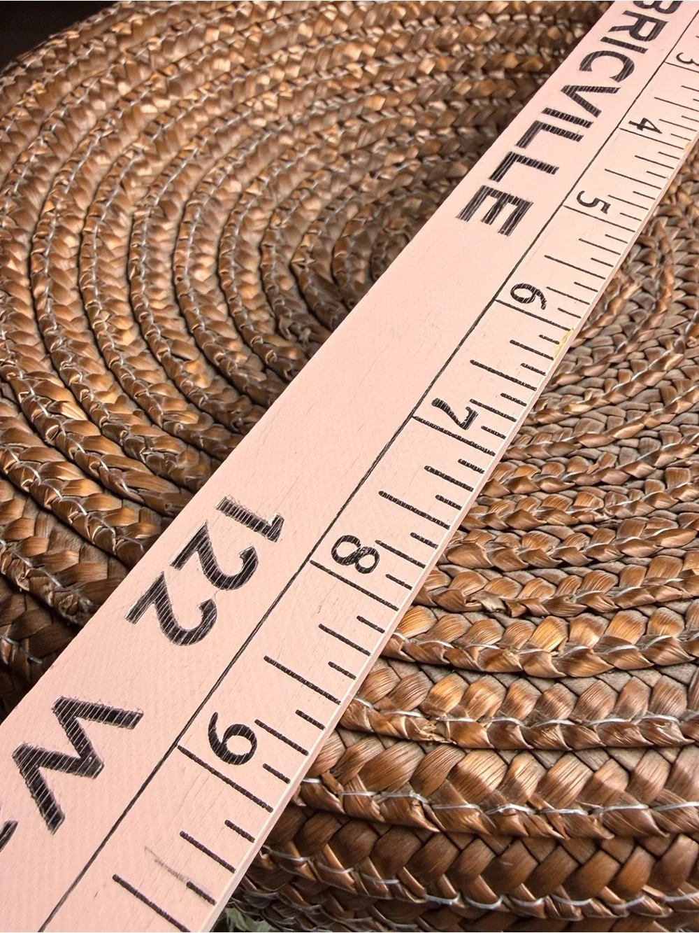 Woven Brown Storage Basket with Yellow Floral Accents